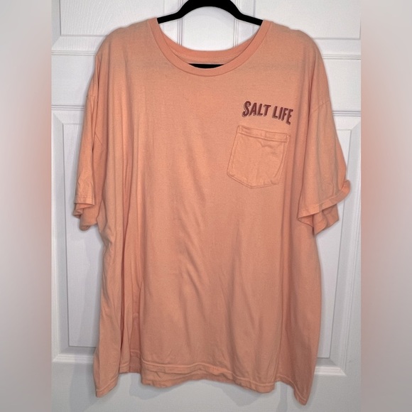 Salt Life Men's Black and Orange T-shirt w/ Red/White/Blue Crab - Size 2XL - Picture 1 of 4